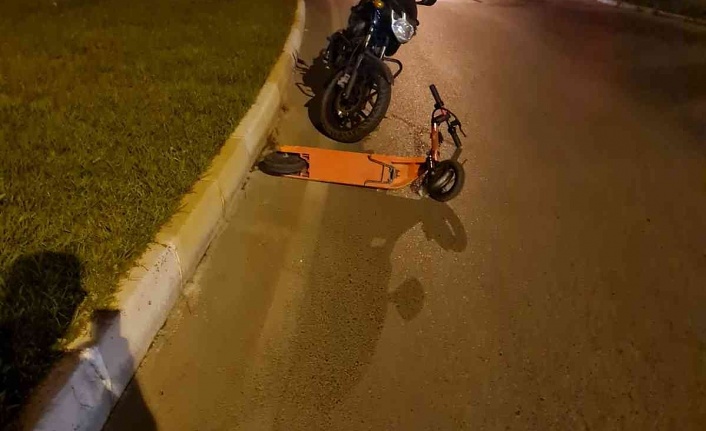 Scooter kazası 1 yaralı!
