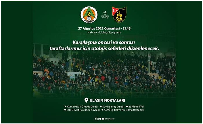 Alanyaspor maçı için halk otobüsü sefer yapacak