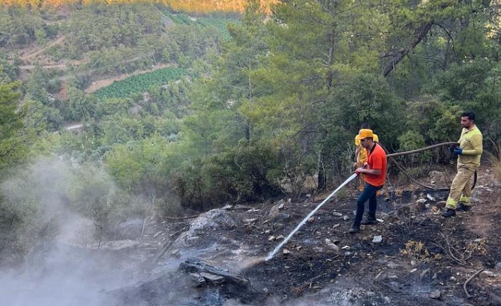 orman yangını havadan ve karadan yapılan müdahale ile söndürüldü