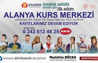 Alanya ATASEM’de kontenjanı dolmayan kurslara kayıtlar devam ediyor