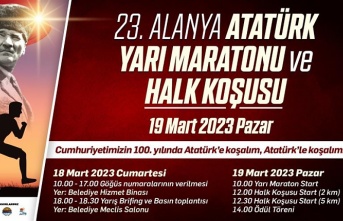 23. ALANYA ATATÜRK HALK KOŞUSU VE YARI MARATONU YAPILACAK