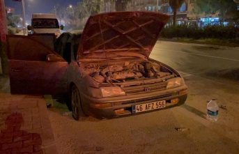Gazipaşa'da bir depremzedeye ait araç alev aldı!