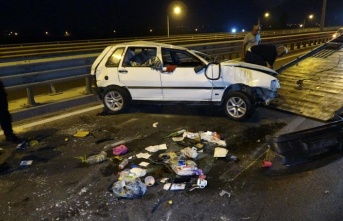 Alkollü sürücünün çarptığı otomobilde can pazarı yaşandı