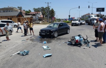 Kask takmayan sürücü ölümden döndü