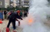Öğrenci yurdunda yangın tatbikatı