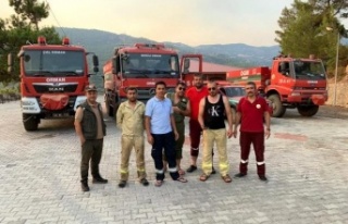 Alanya’dan dönen orman ekibini kurban keserek karşıladılar