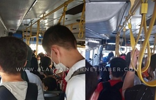 Alanya halk otobüslerinde endişelendiren görüntü