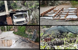 Alanya’da çıkan hortum ortalığı savaş alanına...