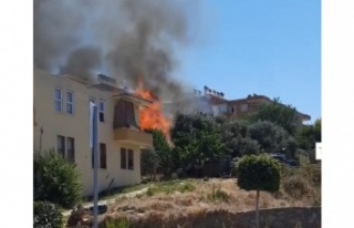 Alanya’da binaların arasından çıkan yangın...