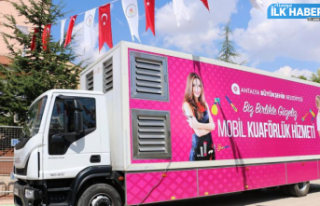 Mobil kuaför tırı Alanya yaylalarında