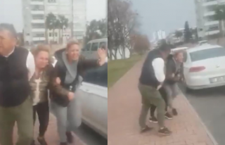 Fırtınada evine gitmek isteyen vatandaşlar zor...
