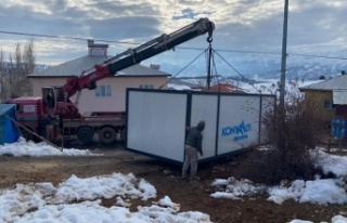 Deprem bölgesine konteyner desteği