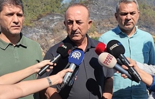 Mevlüt Çavuşoğlu yangın bölgesinde